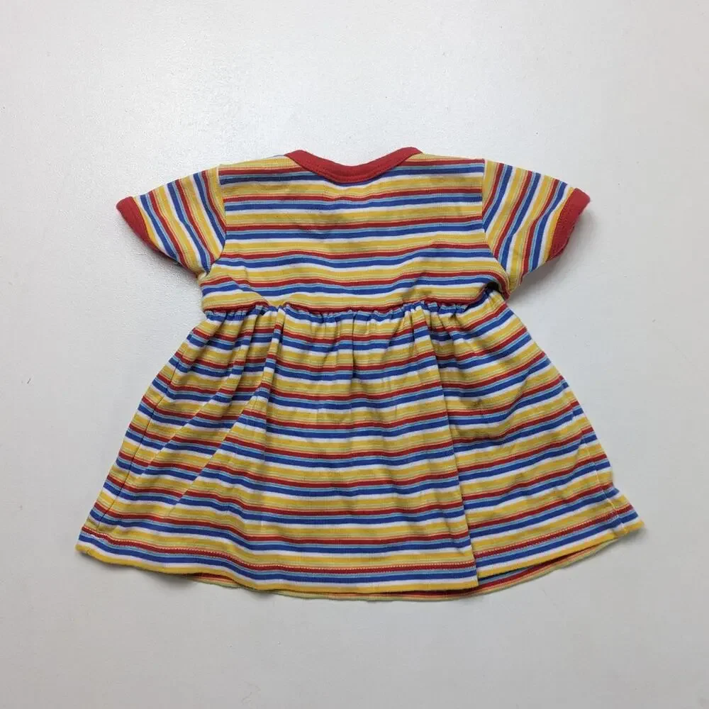 Hanna Andersson Dress Baby Girls Size 3-6m Rainbow Stripe